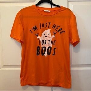 HALLOWEEN SHIRT "I'm Just Here For The Boos" Orange Funny Graphic T-Shirt